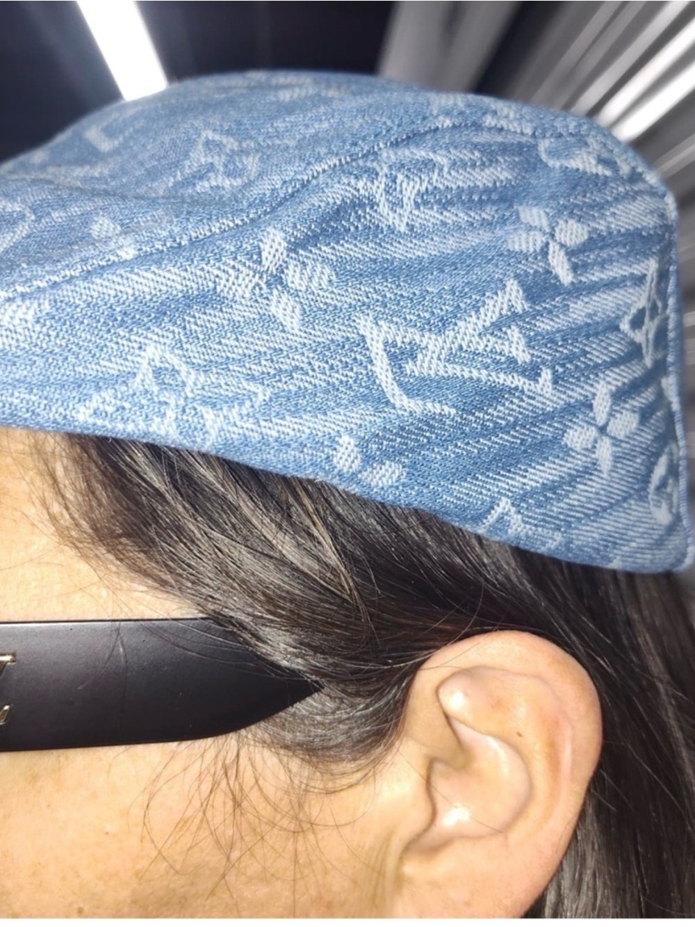 Louis Vuitton Blue Monogram Denim Newsboy Cap - Picture 2 of 6